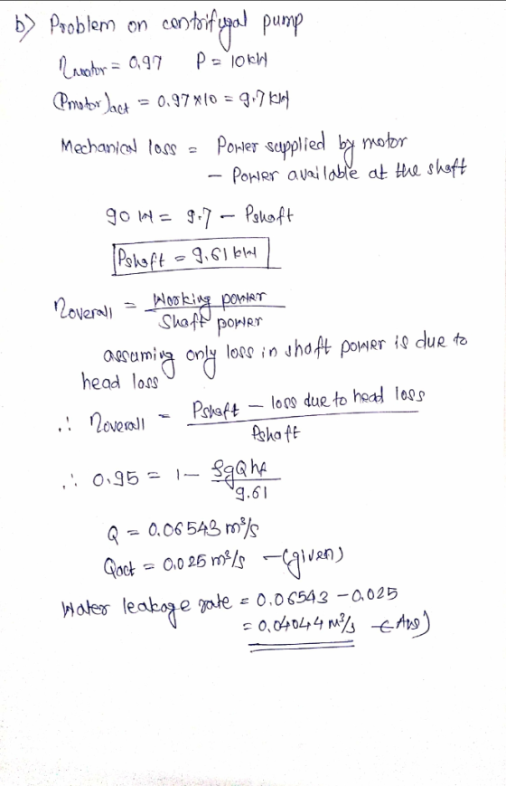 by Problem on conutad punp Problem onoyal Porler avi lobat e shstt po-er head loas 0.953g@h 9.6 Q-0.06 543 ㎡穴