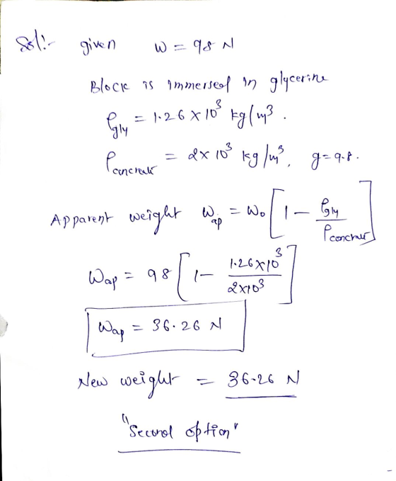 given w=98 N concral conchi Elece 1 1mme Jest n glycer:nx Galg = 1-2 6 x 109 kg (mp3 Poneneur = dx 10 kg /us, gaqr. Appannt w