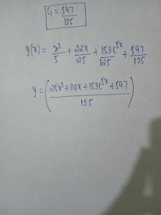 16 = 897 125 y (x) = x² + 22X 5 + 153 15% + 897 125 125 2522+ 110% +18 3e8a +597 125