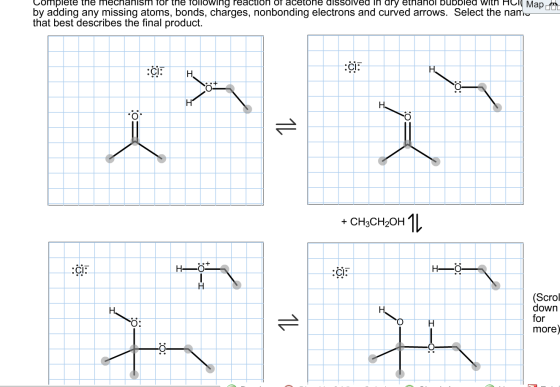 Complete the mechanism for the following reaction