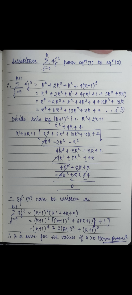 substitua È 4 from eance to eqn (2) =0 RA 3 3 » 73 19 :. 341 Rad 2 K ² + R² & 4(R+1) R 4 + 2k3 t R² + 4 (R3 4 1 4 3R² + 3k) =