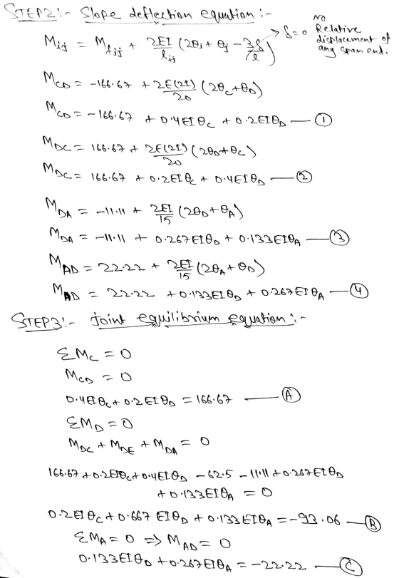 Maca 166.67 to 2ELO & OMELO, no STEP2: Slope deflection equation in >f=0 Relative displacement of any span enda Mij Meis 2E1