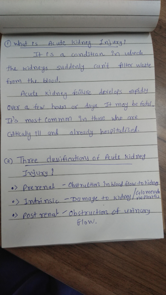 O nhat is Acute kidney Lnjuzy/ It is a condition n which the kidneys suddenly cant filter waste from the blood. Acuti kidneg
