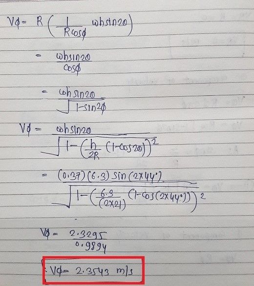 whs1020) Vo = RE Rcoso wh51020 coso ohsinzo JIs1n20 V¢ = col s1920 b (teos20))? I che - (0.37)(6.3) Sin (2x442 Floket houseCT