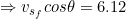 \small \Rightarrow v_{s_{f}}cos\theta =6.12
