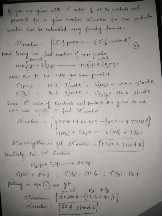 UM products Read mats if you are given with s value of all the reacants and products for a gruen reaction ssreaction for tha