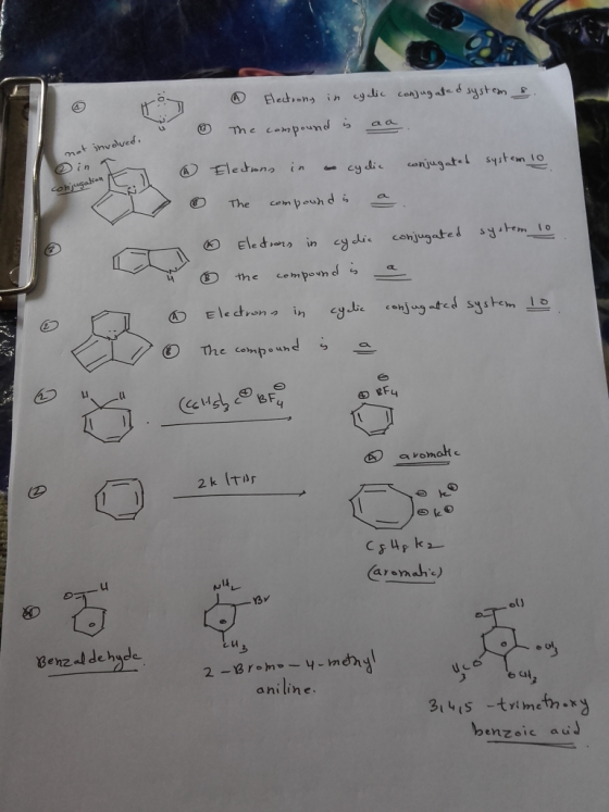 10 Ø Electrony in cyclic conjugated system s. The compound is aa. not involved. * Elections in to cyclic conjugated system to