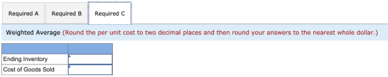 Required A Required B Required C Weighted Average (Round the per unit cost to two decimal places and then round your answers