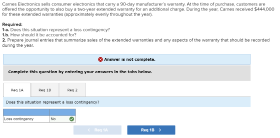 Carnes Electronics sells consumer electronics that carry a 90-day manufacturers warranty. At the time of purchase, customers