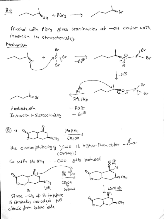 A n on tpbra ~ humor Alcohol with PBrz gives bromination at -oh Center with in stereochemistry. inversion Mechanism dy 1-10 S
