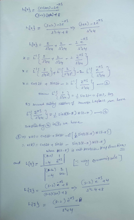 L{x} = ( (see) -2 et (S-2) (342) 48 St2) -20 TS L{x} = (2+2)-20 <= y s²4 + 8 stem 2xy = $ +2-se 23 - Stey & Sell Sell -AS ya