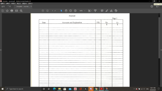 Template - Journal.pdt - Adobe Acrobat Reader LXC &F) E) () ) (W RAID Template - Journal.... * Restore Door @ © 1/1 100% Jour