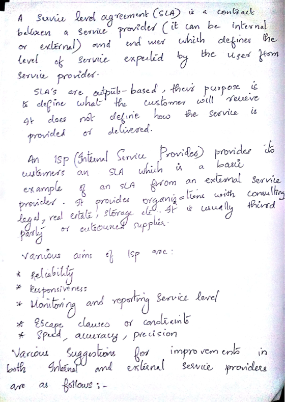 evel agreumn belxen a Senvile del (it can be internal whilh defines e Service ex ided the Service Jomeds an SLA example an LA