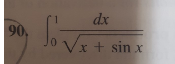 00. 11 dx JO V x + sin x