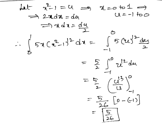 Let x² =u S + 2anda = da ada=da dal &=0 to 1 > u=-1 to o is s 5 czy des 58 Ca²102 da 2 szerda = plus 03 3 [o-Gis - 1 3 -