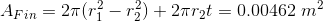 Afin = 27 (ri - r) + 2arzt = 0.00462 m2