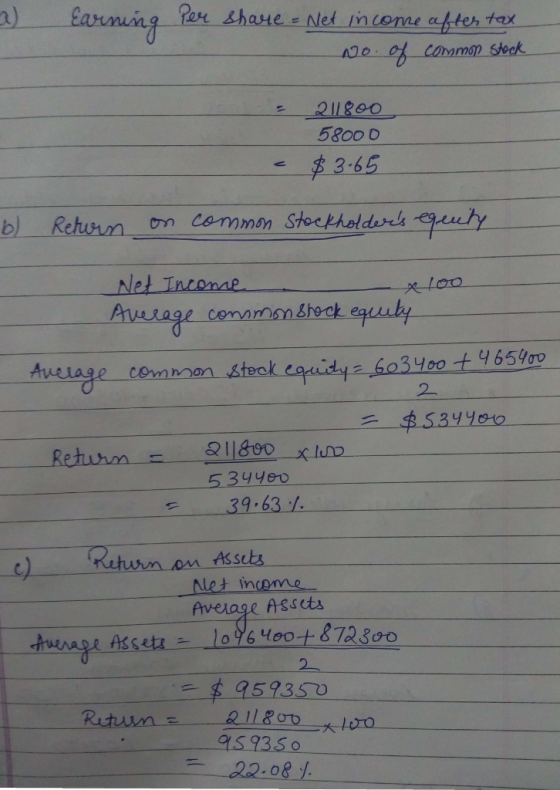 )arinin ter tex 5800 0 3.65 b)--Rehon Avera coarnm sheck e 2 Returm 의18190 s39-63 Net ineme Average Assets 2 $95935u く9350 22-081