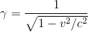 y= -v2/c²