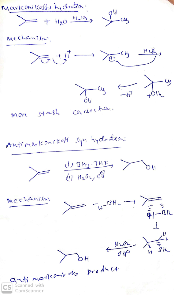 Markoni coffs hy daetia. . x + H₂o Hwa, Mechanism Yacht — you this OU more stable carsachen. Antimarkonikos syn hydration: он