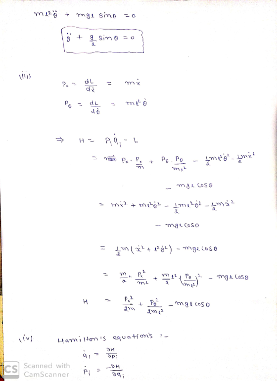 CamScanner Scanned with . Hailtons equations : liv yous Sob o Bud tij - H TO oso) vBu - zlode barret ü z Aso) ibu leo telut