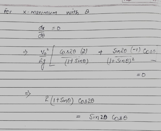 with & for X-Maximum dx de SinRO 1 CosE 2 Cos20 6) VD l+Suney2 Sine) /it Sine) Cob26 Sin 28 Cose