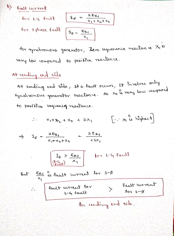 By fault current 3ERI for LG Fault ar x + x2 + xo for 3 phase fault If = ERI * for synchronous generator, Bero sequenance rea