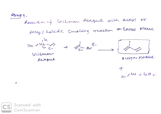 ame- Reccuton of Gilman Reagent with alkst Alley & halede Chapling reacten to takes place سردار ۔ A to S* Gileraren Reague Ma