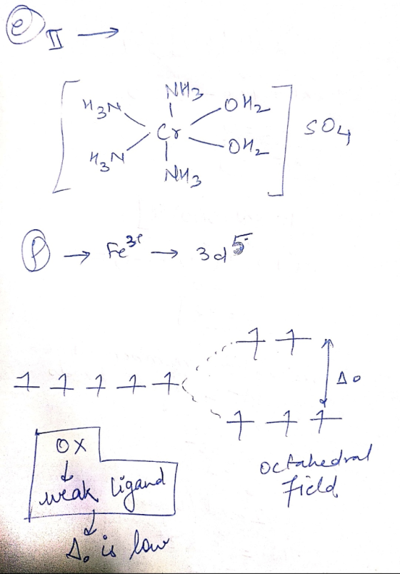 I soy i on ® Feb 3,45 --777 1 7 7 7 4 77† OX Octahedral I weak ligand/ . Field A u low