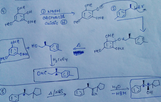 Me Tos 4) оне OH C ① NaOH abstracts acidic o Who Meo COM neo o me OM OMP Come Me o Meo Ome on Meo Hardy [one del H₂O - HBM ОН
