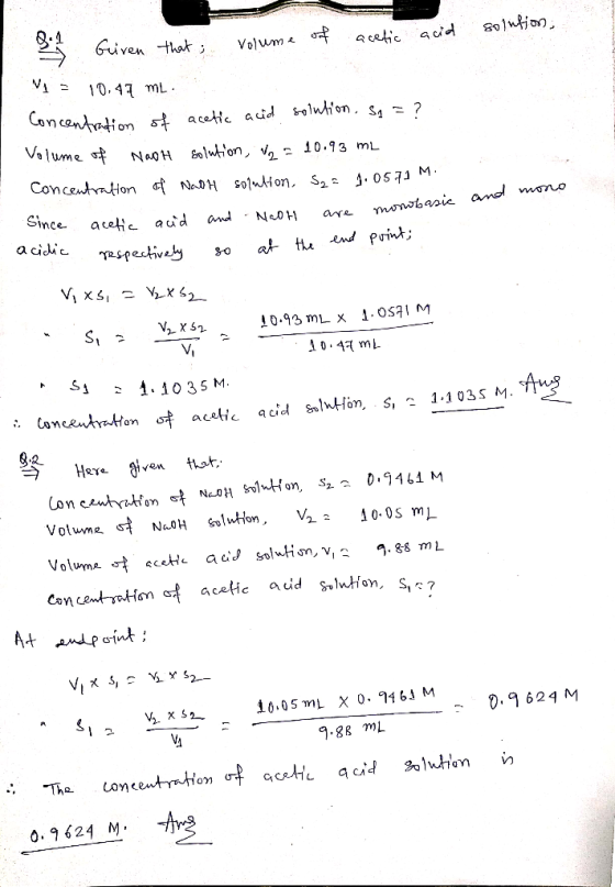 thot Volwm * o Tume NaOH Solwh0n, 10.93 mL Since acch add and . Neo H arı mov% aoie a cidic 10.93 mL x 1 . osa 1 M A 0.4mL HR