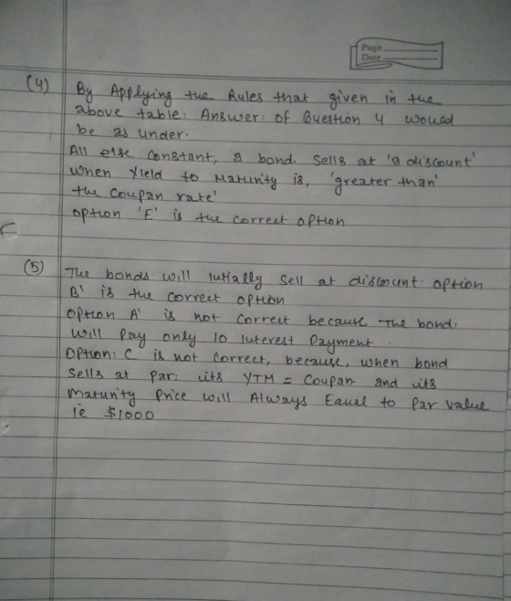Page Date By Applying the Rules that given in the above table: Answer of Question 4 wowed. be as under All else constant, a b