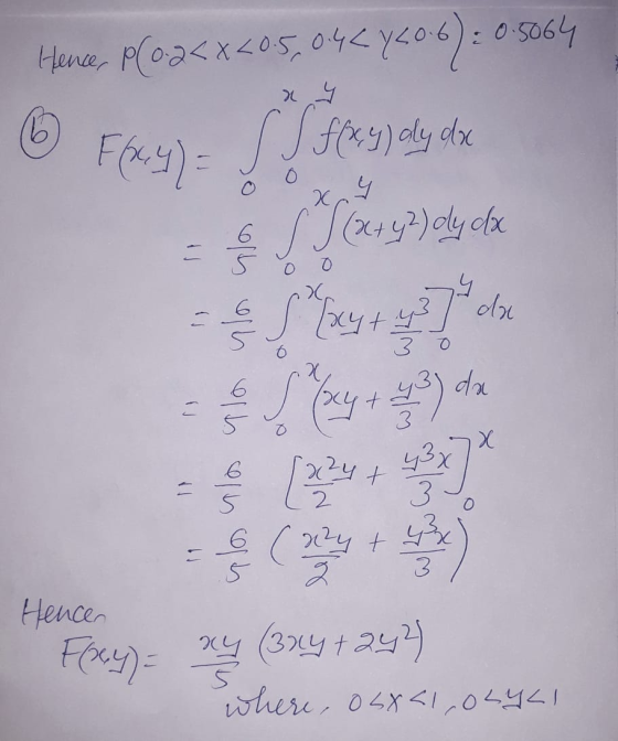 Hence, p(0.2<x<0.5, 0.444406) : 0.5064 Peug) - S trongyal dhe ac E gloi ST (2442) dy dx ala ala S by 4 * 3) da alo Hencen For