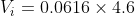 V_{i}= 0.0616 \times 4.6