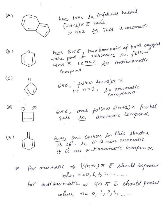 hen, loté so, it follows huckel (un+2) + ē rule Len=2 so, This is aromatic hen one, two lone pair of both oxygel take part in