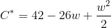 C^*=42-26w+\frac{w^2}{2}