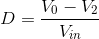 D=\frac{V_0-V_2}{V_{in}}