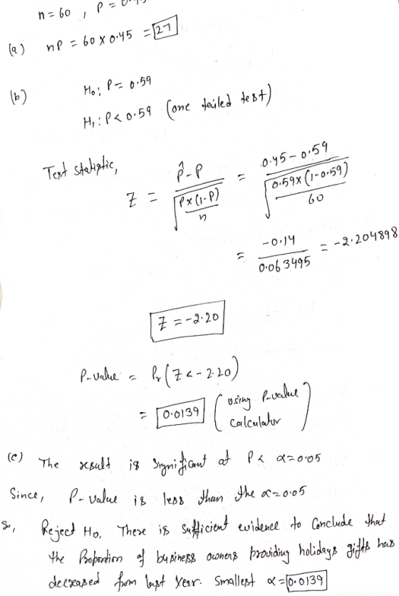 n=60, p = 0 (9) np = 60 x 0.45 =127 162 Ho; P=0.59 M: P<0.59 (one failed test) Test staligtic, ap. 0.45-0.59 10.59% (-0.59) 1