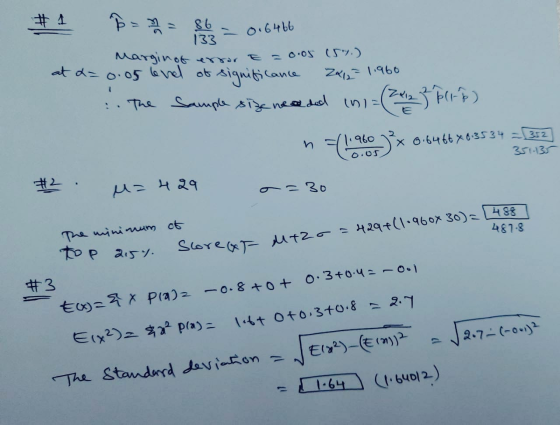 #1 F = = 86 – 016466 Margin of error t = 0.05 157.) at a= 0.05 level of significance 2412 1.960 . The sample size neaded (n=