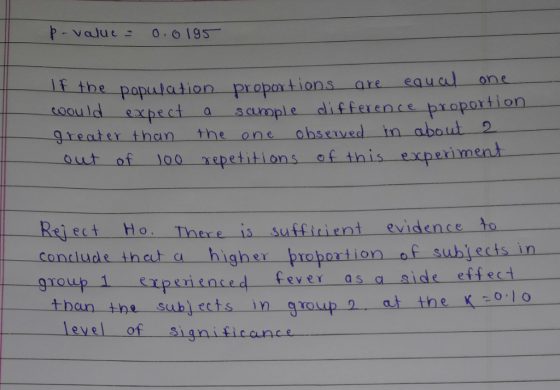 f th oould e greater than e population s are e one xpect a scple differenes proportion the one obsved in about 2 out of )00 r