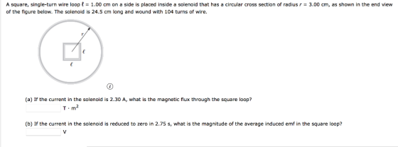 A = 1.00 cm on a side is placed inside a so eno d that has acircular cross section of radius r: 0 cm as shown n the end view