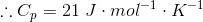 ..C, = 21 J. mol-1. K-1