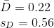 \\\bar D = 0.22\\ s_D = 0.56
