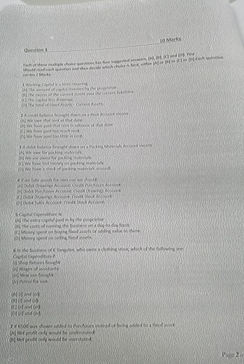 1O Marks Question 1 tach of these inuite chelce s a fu ested areers, AL BL nd UPAT ould read ach ques and then deside hioutok