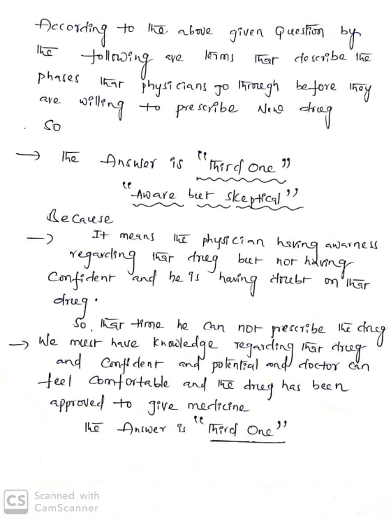 Phases aye Welle According to the above given Question by The following are terms that describe the is that physicians go thr