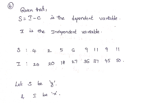 Given trat, S T-c the dependent varable the Tndependent varable 4 2 36 37 45 So 27 18 20 26 Let S ey be & C 9