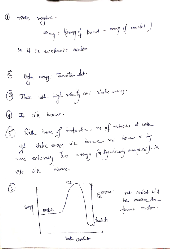 @ axres, negalive Phieng a fewny of Pendant - every of teclad ) So, if is exothermic recetion. @ light meny: Tanien she o Tho