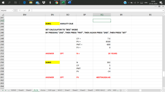 w ENG 03:06 22-03-2020 E 16 199+ х BQ242 fx BM BN BO BP BO BR BS SUM1 ANNUITY DUE 241 242 243 244 245 246 247 248 249 250 SET