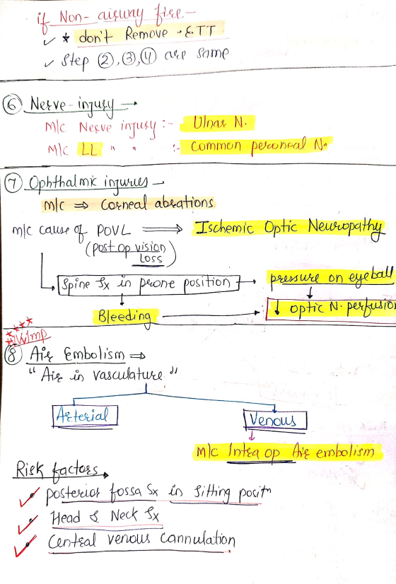 if Non-air way free * dont Remove ETT ✓ Step ,0,0 carp Same Nezve - ingusy_ MC Neque infusy :- Ulnas. N. - MI LL - Common p