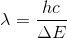 hc X = ΔΕ