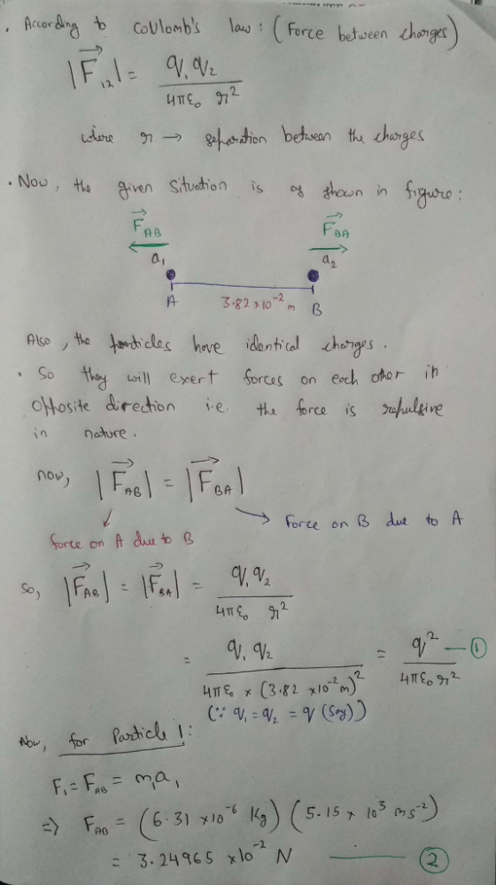 ccordn CoUlombs rce between Now, tta aven Stu thon is 영拠.nin frado AB FeA 382 , 10-2 m B So usill exert forces on erhotor o